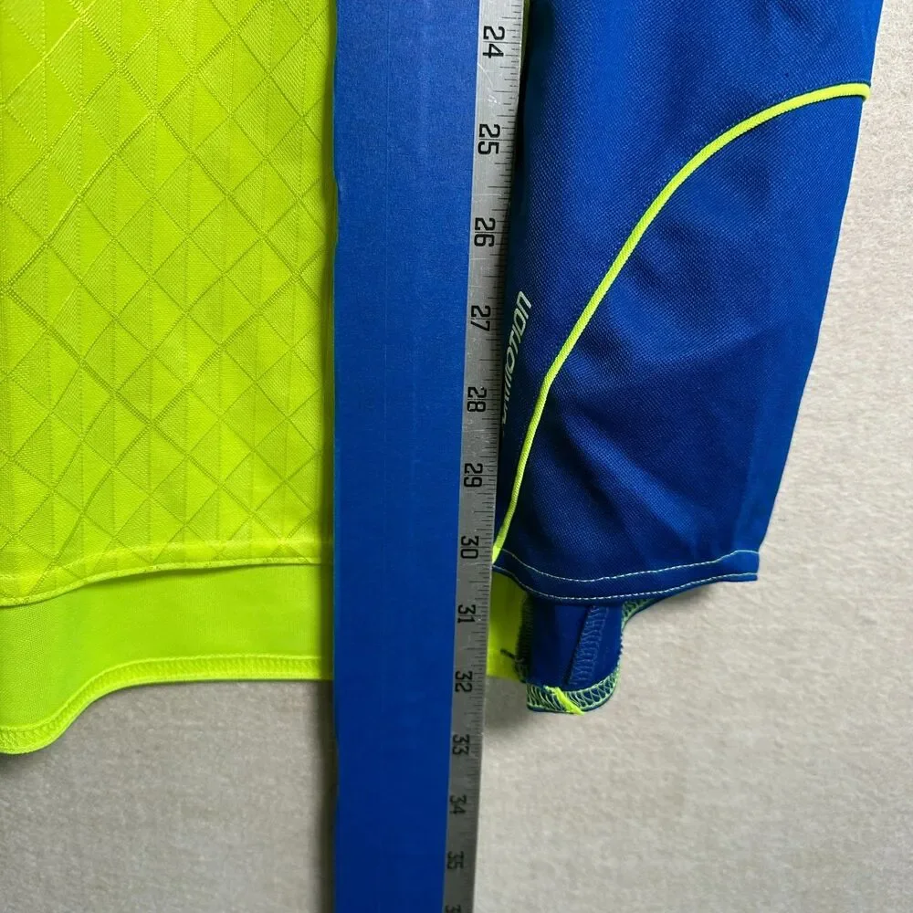Adidas Soccer Jersey Shirt Mens Large Neon Green Blue Climacool Performance